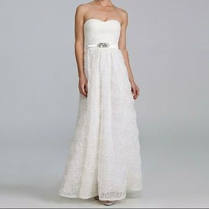 NWT Adrianna Papell draped embellished tulle ivory
